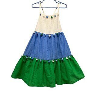 Tommy Bahama Girl's Tiered Sundress with Poms, NWT, 6